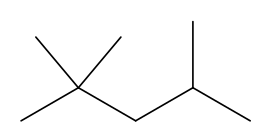 Structuurformule van 2,2,4-trimethylpentaan