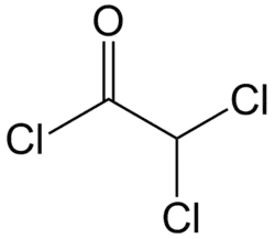 Structuurformule van 2,2-dichlooracetylchloride