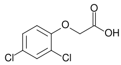 Structuurformule van 2,4-dichloorfenoxyazijnzuur
