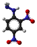 Molecuulmodel van 2,4-dinitrofenylhydrazine