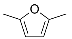 Structuurformule van 2,5-dimethylfuraan