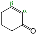 Cyclohex-2-enon, een α,β-onverzadigd keton
