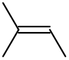 Structuurformule van 2-methyl-2-buteen