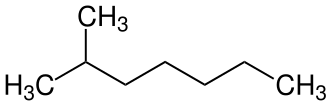 Structuurformule van 2-methylheptaan