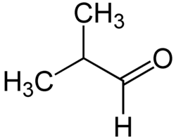 Structuurformule van 2-methylpropanal