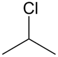 Structuurformule van 2-chloorpropaan