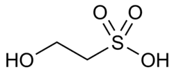 Structuurformule van 2-hydroxyethaansulfonzuur