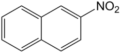 Structuurformule van 2-nitronaftaleen