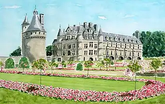 Het kasteel en zijn bloementuinen