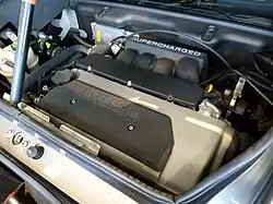 2ZZ-GE motor met compressor in een 2005 Lotus Exige S.