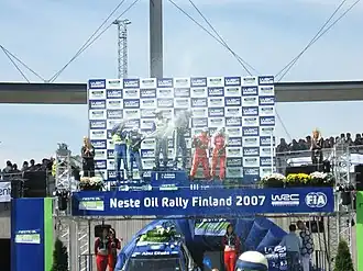 Podium festiviteiten met Grönholm en Rautiainen opnieuw heer en meester in hun thuisrally