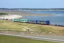 Een trein bij Isthme de Penthièvre