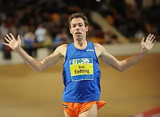 Bas Eefting (2009) op weg naar zijn derde indoortitel.