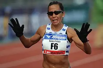 Tijdens de Amsterdam Marathon in 2009