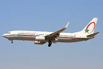 Een Boeing 737-800 van Royal Air Maroc