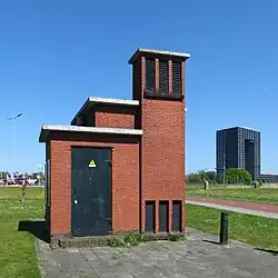 Transformatorhuisje bij de Oosterparkwijk in Groningen