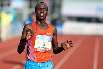 Elijah Keitany bij de Amsterdam Marathon in 2011
