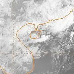 Foto of weerkaart van orkaan