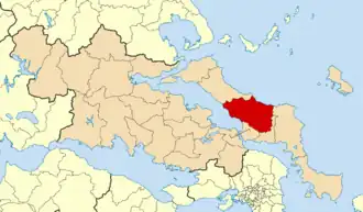 Kaart van Dirfys-Messapia