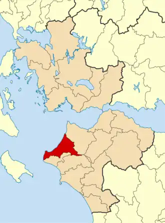 Kaart van Andravida-Kyllini