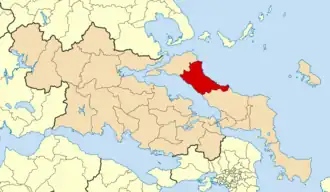 Kaart van Mantoudi-Limni-Agia Anna