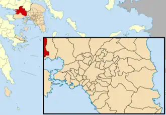 Kaart van Mandra-Eidyllia