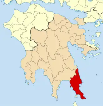 Kaart van Monemvasia