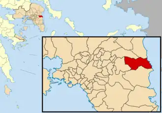 Kaart van Rafina-Pikermi