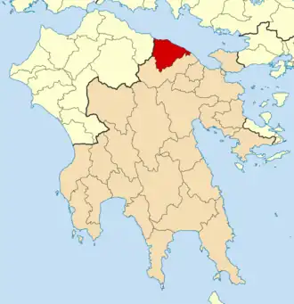 Kaart van Xylokastro-Evrostina