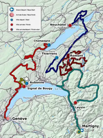 Routekaart van de Ronde van Romandië 2011