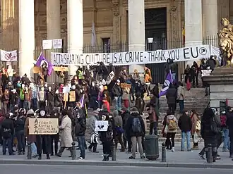 Protest tegen ACTA in Brussel op 11 februari 2012