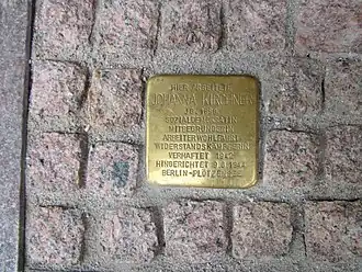 Foto van een Stolperstein.