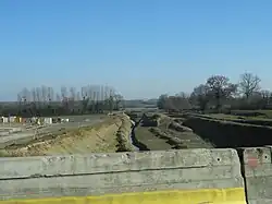 Kruising met de A81 in aanbouw.