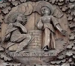 detail triomfboog (Christus en de Samaritaanse vrouw)