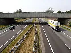 Snelweg A1 door natuurgebied de Borkeld