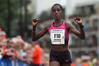 Tijdens de Tilburg Ten Miles in 2013