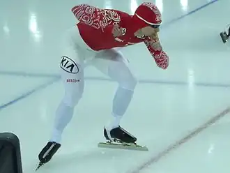 Denis Koval tijdens de WK afstanden 2013