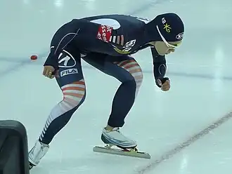 Lee Sang-hwa tijdens de WK afstanden 2013