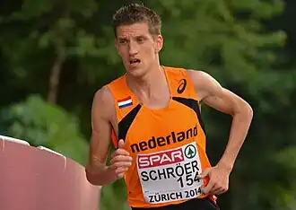 Ronald Schröer tijdens het EK 2014 in Zürich