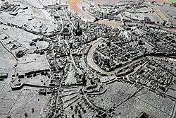 Bronzen maquette van Luik in de 18e eeuw