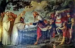 17e-eeuws schilderij van de abdijstichting door Hendrik III