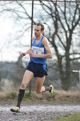 Tijdens het NK veldlopen in 2015.