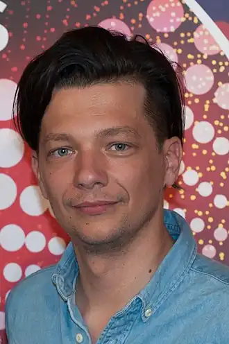 Stig Rästa tijdens het Eurovisiesongfestival 2015