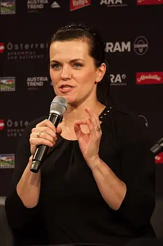 Marta Jandová tijdens het Eurovisiesongfestival 2015