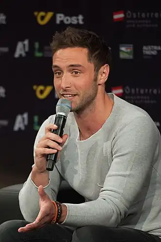 Måns Zelmerlöw tijdens het Eurovisiesongfestival 2015