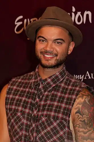 Guy Sebastian tijdens het Eurovisiesongfestival 2015