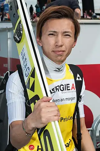 Kento Sakuyama in de FIS Summer Grand Prix te Hinzenbach op 27 september 2015.