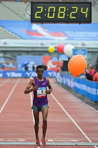 Tijdens Amsterdam Marathon in 2015