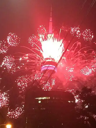 Motto: United We Play, CN Tower openingsceremonie