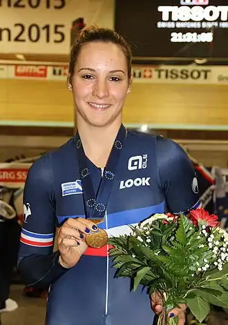 Fournier tijdens het EK baanwielrennen 2015.